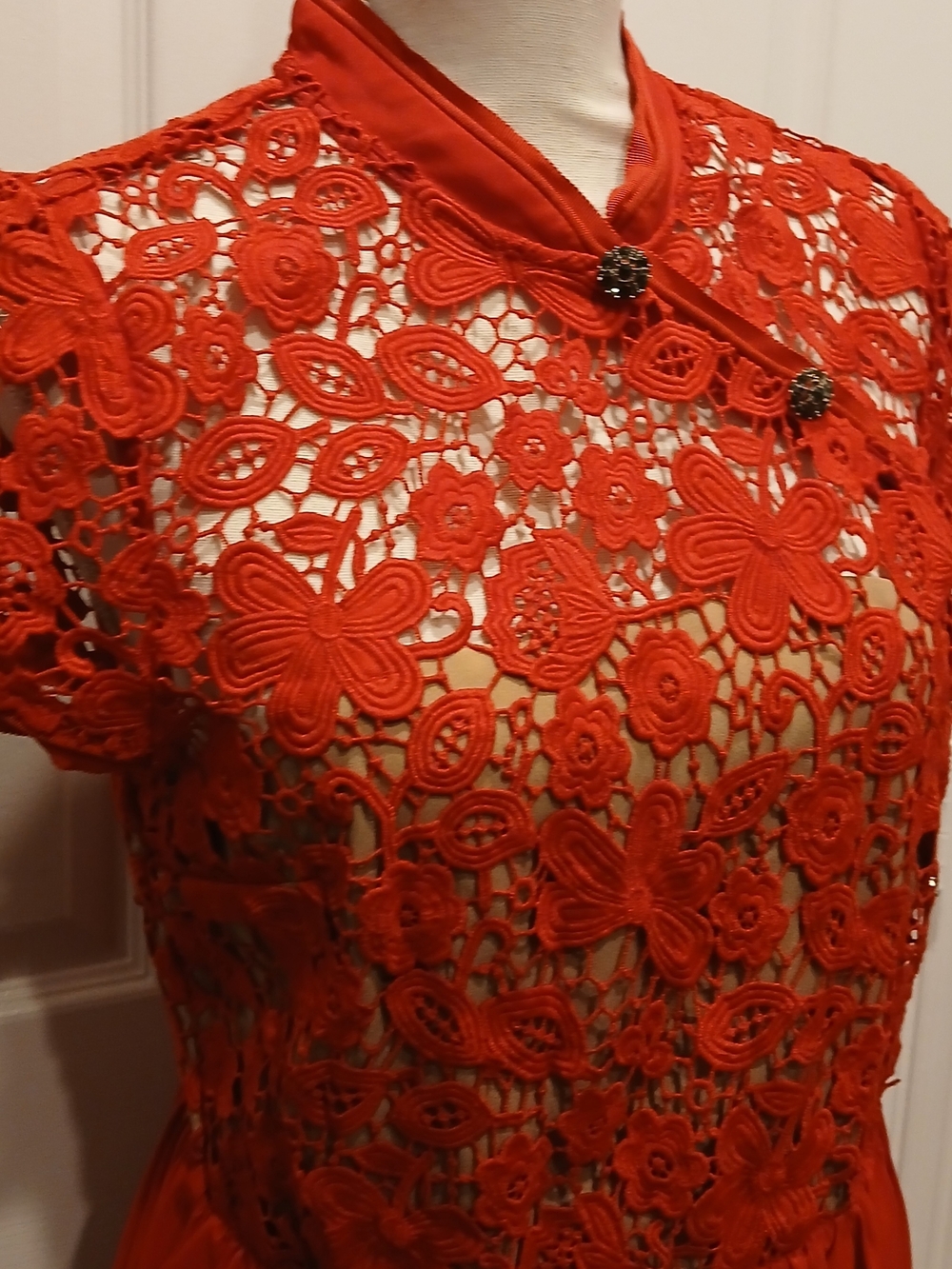 Self-Portrait Peach Satin Lined Garment